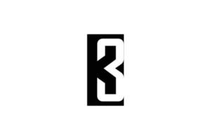 brev k 3 logotyp design vektor mall