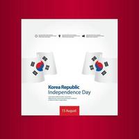 Korea republik oberoende dag vektor mall design illustration