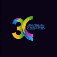 30-årsjubileum som firar vektormalldesignillustrationen vektor