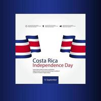 Costa Rica självständighetsdagen vektor mall design illustration