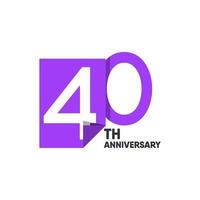 40-årsjubileum firande din företagsvektormalldesignillustration vektor