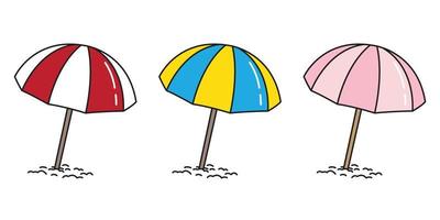 Strand Regenschirm Vektor Symbol Logo Karikatur Illustration Sommer- Meer Ozean Gekritzel
