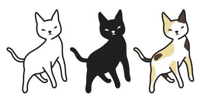 Katze Vektor Logo Symbol Katze Rasse Kätzchen Kopf Gesicht Illustration Charakter Gekritzel Karikatur