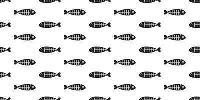 Fisch nahtlos Muster Vektor Fisch Knochen Hai Flosse Lachs isoliert Hintergrund Hintergrund wiederholen