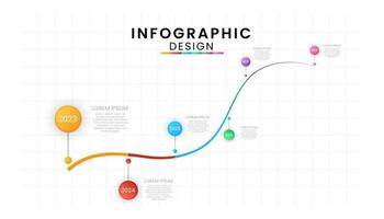 Infografik Vorlage zum Geschäft isoliert auf Weiß Hintergrund. Unternehmen Meilensteine Zeitleiste Konzept mit 6 Schritte, Vektor Präsentationen.