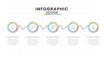 Geschäft Daten Prozess Diagramm Konzept. Kreis Infografik Symbole entworfen zum modern Hintergrund Vorlage mit 5 Optionen, Schritte, Teile. vektor