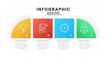 Vektor Illustration Infografik Design Vorlage mit Symbole und 4 Optionen oder Schritte. können Sein benutzt zum Präsentation.