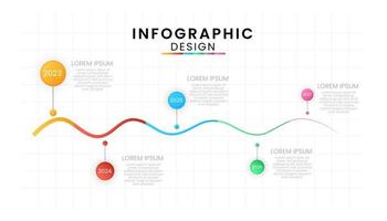 företag data visualisering. tidslinje infographic ikoner designad med 5 steg för modern bakgrund mall vektor