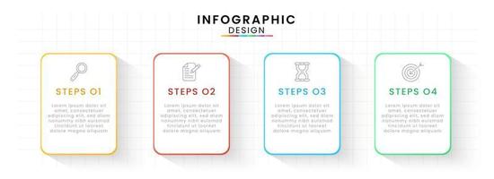 Infografik Vorlage zum Geschäft. Zeitleiste Konzept mit 4 Schritt. vektor