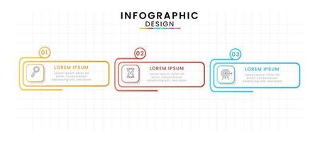 Vektor Infografik Design Vorlage modern Zeitleiste. 3 Optionen oder Schritte, Geschäft Projekt Vorlage zum Präsentation und Bericht.