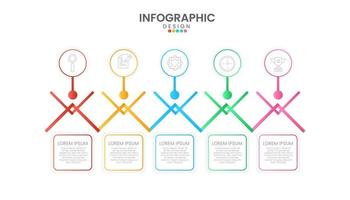 infographic tidslinje design mall. företag begrepp med 5 alternativ, färgrik diagram tidslinje och schema. infographic design vektor och marknadsföring.