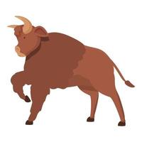 slåss buffel ikon tecknad serie vektor. djur- bison vektor