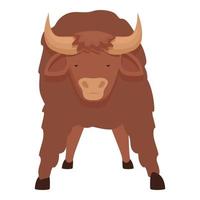 djur- fält ikon tecknad serie vektor. amerikan bison vektor