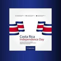 Costa Rica Unabhängigkeitstag Vektor Vorlage Design Illustration