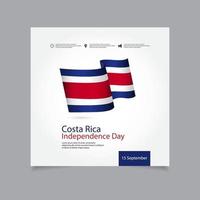 Costa Rica Unabhängigkeitstag Vektor Vorlage Design Illustration
