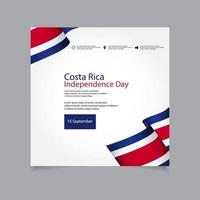Costa Rica Unabhängigkeitstag Vektor Vorlage Design Illustration