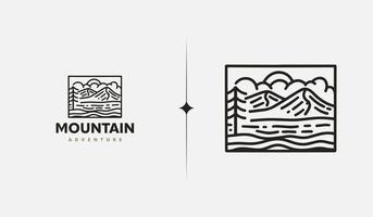 berg kulle äventyr utforska monolin. universell kreativ premie symbol. vektor tecken ikon logotyp mall. vektor illustration