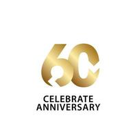 60 Jahre Jubiläum feiern Gold Vektor Vorlage Design Illustration