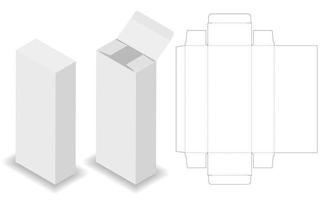 Box Verpackung gestanzte Vorlage Design. 3D-Modell vektor