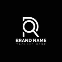 r q q r brev logotyp design i svart och vit färger vektor