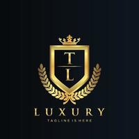 tl Brief Initiale mit königlich Luxus Logo Vorlage vektor