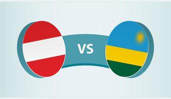 Österreich gegen Ruanda, Mannschaft Sport Wettbewerb Konzept. vektor