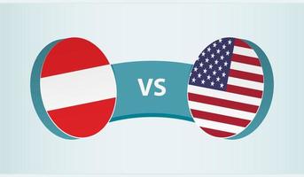 Österreich gegen USA, Mannschaft Sport Wettbewerb Konzept. vektor