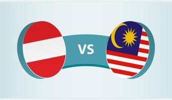 Österreich gegen Malaysia, Mannschaft Sport Wettbewerb Konzept. vektor