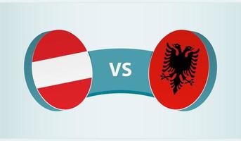 Österreich gegen Albanien, Mannschaft Sport Wettbewerb Konzept. vektor