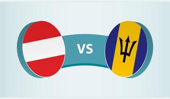 Österreich gegen Barbados, Mannschaft Sport Wettbewerb Konzept. vektor