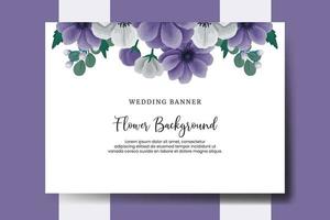 Hochzeit Banner Blume Hintergrund, Digital Aquarell Hand gezeichnet Anemone Blume Design Vorlage vektor