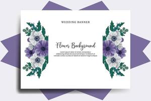 Hochzeit Banner Blume Hintergrund, Digital Aquarell Hand gezeichnet Anemone Blume Design Vorlage vektor