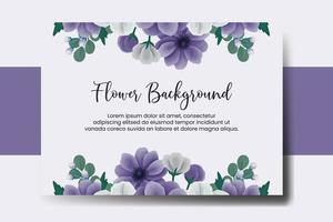 bröllop baner blomma bakgrund, digital vattenfärg hand dragen anemon blomma design mall vektor