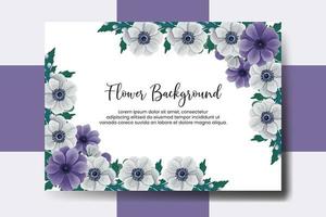 bröllop baner blomma bakgrund, digital vattenfärg hand dragen anemon blomma design mall vektor