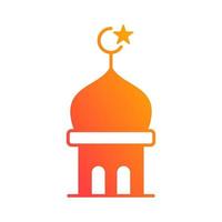 wenig Moschee Säule Religion islamisch Gradient Symbol Taste Vektor Illustration