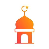 Moschee Turm Kuppel Religion islamisch Gradient Symbol Taste Vektor Illustration