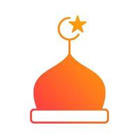 Moschee Kuppel Religion islamisch Gradient Symbol Taste Vektor Illustration