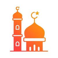 Moschee mit Säule Religion islamisch Gradient Symbol Taste Vektor Illustration