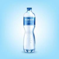 realistisch detailliert 3d Mineral Wasser Plastik Flasche. Vektor