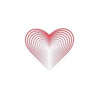 röd hjärta design ikon platt vektor