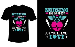 Krankenschwester-T-Shirt-Design vektor