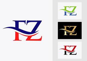 Initiale Monogramm Brief fz Logo Design. fz Logo Vorlage vektor