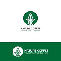 natur kaffe logotyp design vektor grafisk
