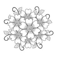 hand dragen klotter blommor, botanisk blommig tropisk grenar klotter blommig symbol, blommig krans, freehand daisy blomma, design element blommig färg sidor, och blommig vektor illustration