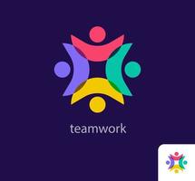 kontinuierlich Zusammenarbeit und Mensch Solidarität Idee Logo. einzigartig Farbe Übergänge. Menschen Logo Vorlage. Vektor. vektor