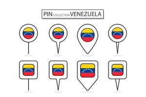 uppsättning av platt stift venezuela flagga ikon i olika former platt stift ikon illustration design. vektor