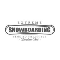 årgång åka snowboard märka isolerat på vit bakgrund vektor