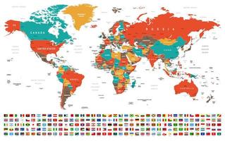 värld Karta typ 1 - röd gul brun vektor