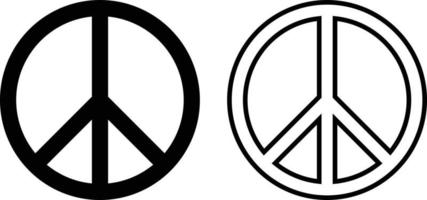 Frieden Symbol Vektor im zwei Stile isoliert auf Weiß Hintergrund