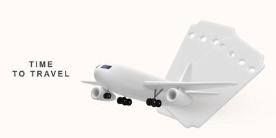 3d realistisk flygbolag ombordstigning passera fritid touring Semester sommar semester begrepp. vektor illustration.